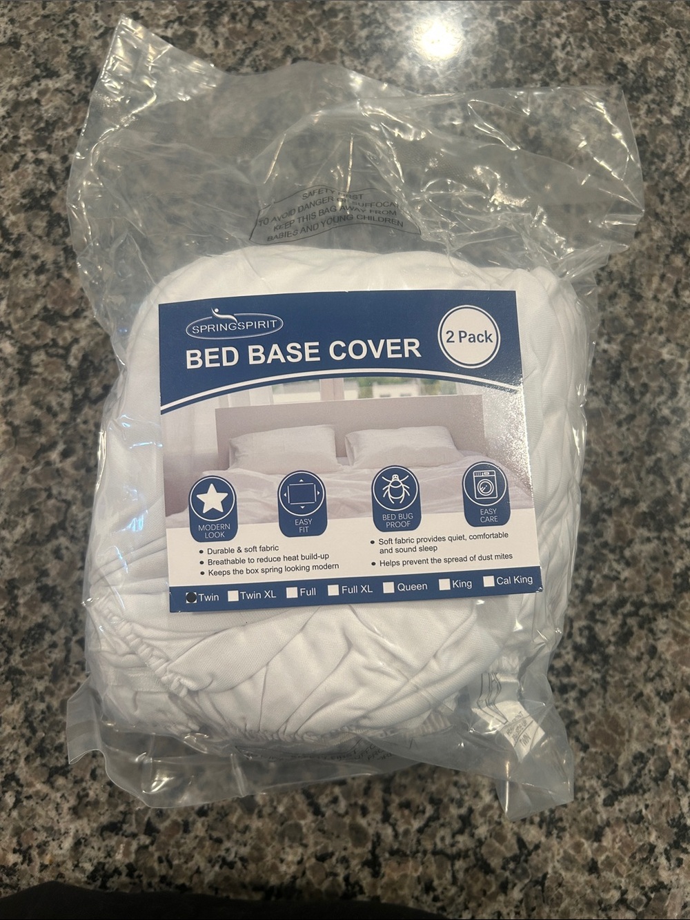 White Bed Base Cover - 2 Pack